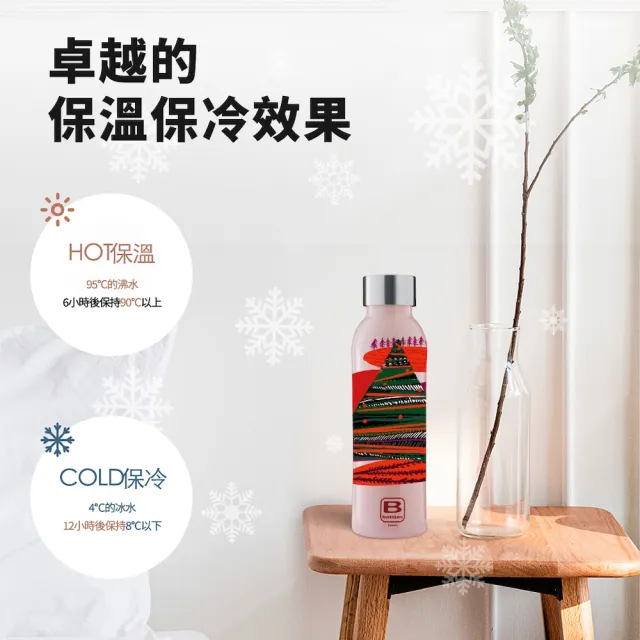 【Bugatti 布加迪】義大利設計-聖誕系列保溫瓶500ml(316醫療級不鏽鋼/保溫壺/保溫杯/保溫瓶)