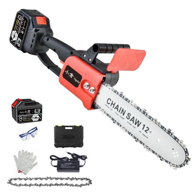 【Ogula 小倉】電鏈鋸 充電式單手鋸 12寸無刷鏈鋸（25000M一電）配塑箱(手持修枝鋸/軍刀鋸)