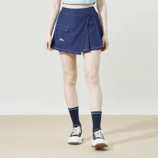 【ELLE ACTIVE】女款 剪接休閒短裙/褲裙-深藍色(EA25S2W2103#39)