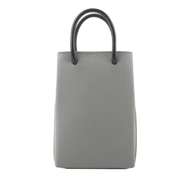 【Balenciaga 巴黎世家】Logo購物手機袋(灰色)