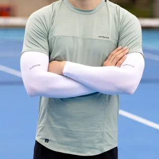 【蒂巴蕾】吸排快乾冰酷涼爽防曬袖套-露指/平口(台灣製 騎車 開車 運動 進香 健走 男 女 白色袖套 繞境)