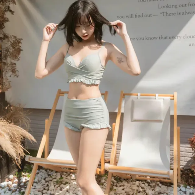 【SeasonsBikini】三件套顯瘦遮肉四角泳衣舒適飄逸罩衫組合-129 M-3XL(顯瘦泳衣多件組泳衣)