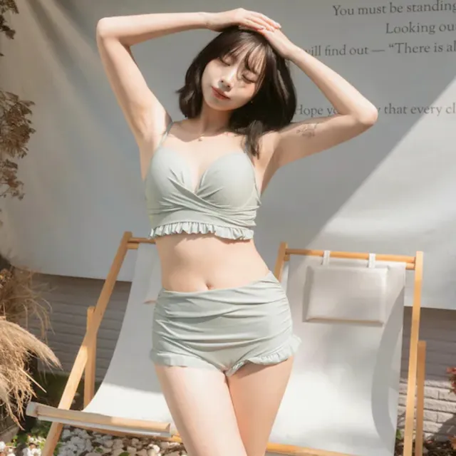 【SeasonsBikini】三件套顯瘦遮肉四角泳衣舒適飄逸罩衫組合-129 M-3XL(顯瘦泳衣多件組泳衣)