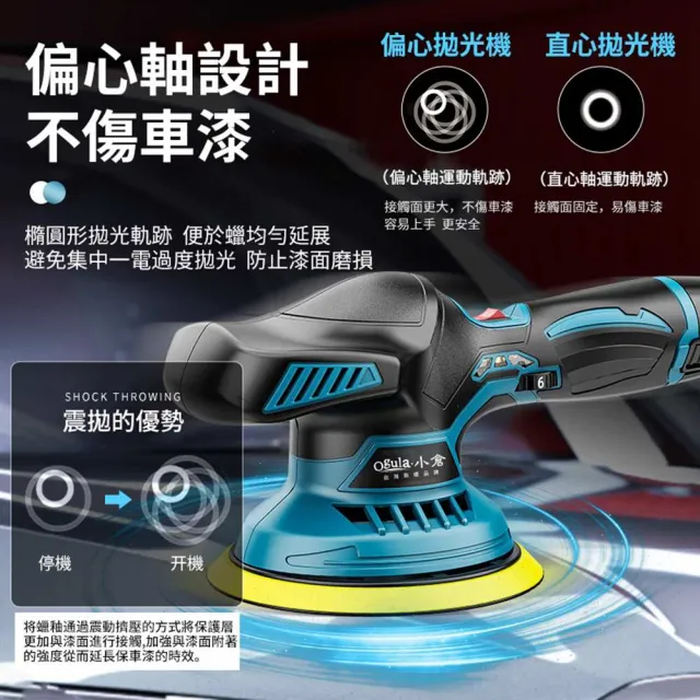【Ogula 小倉】拋光機 打蠟機 6寸DA拋光機 兩電+豪華配件 帶數顯(除玻璃油膜/磨砂機)