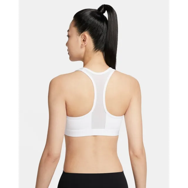 【NIKE 耐吉】Swoosh 中度支撐 運動內衣 Dri-FIT 女款 AS W NK DF SWOOSH PDED FZ BRA 白色(FN2732100)