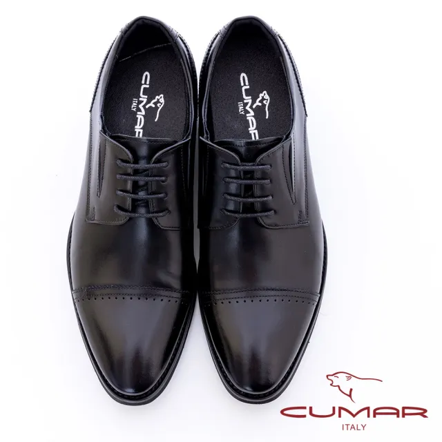 【CUMAR】時尚紳士 精緻穿搭真皮紳士鞋(黑色)
