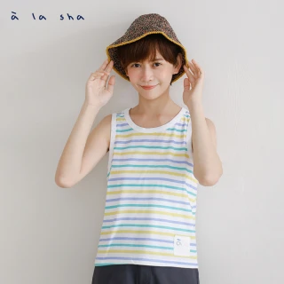 【a la sha】條紋寬肩小背心