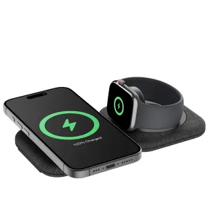 【BELKIN】BoostCharge Pro Qi2 2 合 1 磁吸旅行充電板(WIZ026)