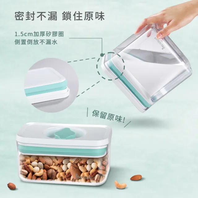【mo select】超值3入組-可堆疊防潮旋鈕保鮮密封罐711ml+1.7L+2.84L(儲物罐/防潮/收納盒/保鮮盒)