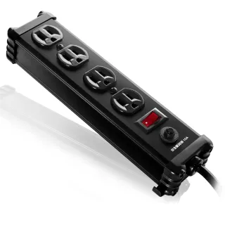 【Castle蓋世特】官方總代理 1開4插 鋁合金抗突波防火防雷保護插座 延長線 電源線-1.8M(尊爵黑)