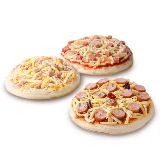 【享吃美味】獨享6吋披薩 口味任選15入組(185g-194g±4%/片 墨西哥辣腸/夏威夷/蒜香培根)