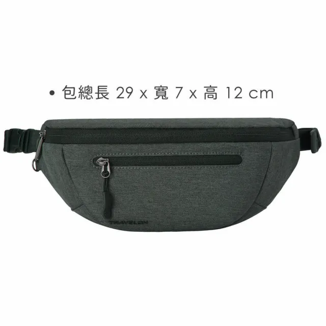 【Travelon】美國 Urban 3層防盜斜背腰包 灰 / 側背包 斜背包 出國 男包 RFID