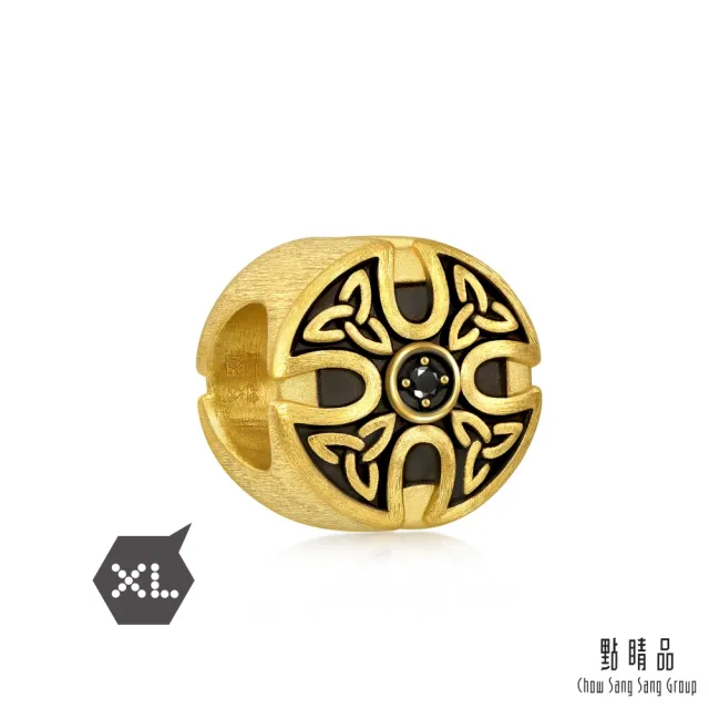 【點睛品】Charme XL 永恆守護 黃金黑鑽石串珠