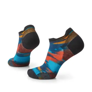 【SmartWool官方直營】女機能跑步局部輕量減震Print踝襪-筆刷油彩 靛藍色(美麗諾羊毛襪 跑襪 保暖襪 除臭)