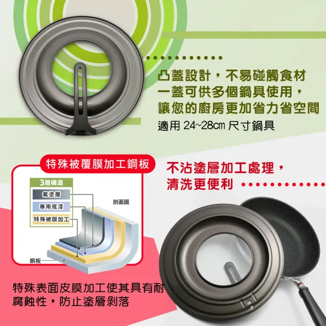 【TAKECAN 竹原】日本製可立式強化玻璃鍋蓋SC-97(24~28cm)