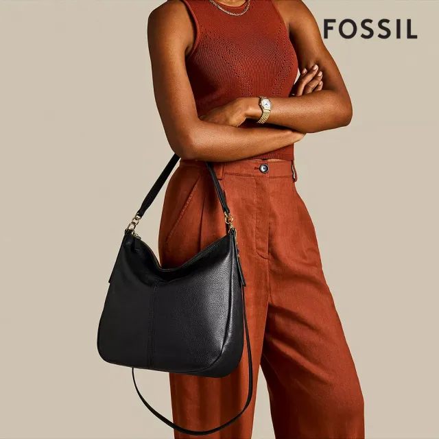 【FOSSIL】Jolie 真皮新月Hobo斜背包 大款 (多色可選)