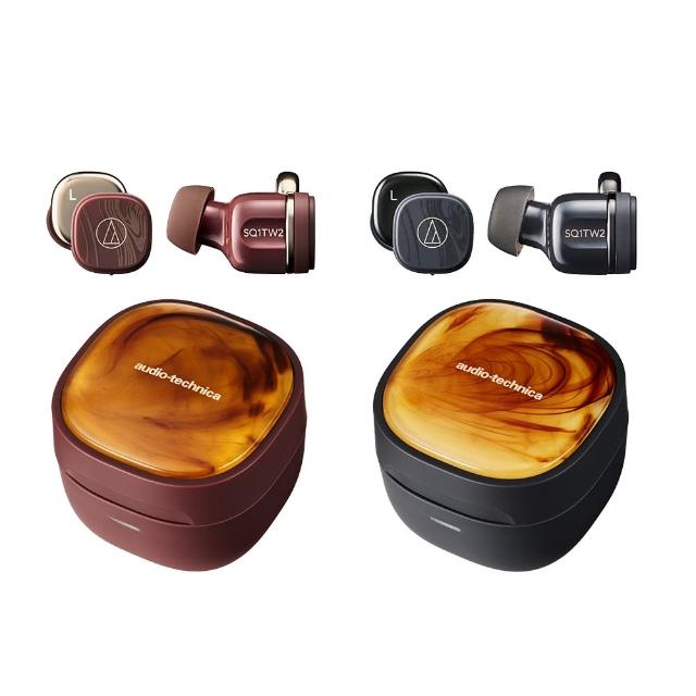 鐵三角 ATH-SQ1TW2 真無線藍芽耳機,輕巧耳塞式設計僅 250g,配備麥克風適合通話與音樂聆聽。支援 Android 與 iOS 系統,顏色選擇黑色、拿鐵棕、綠色、海軍藍、粉棕色、白色。包裝含 USB Type-C 充電線與多尺寸耳塞(XS/S/M/L),中國製造,一年保固,帶來舒適配戴與高品質音效體驗。 audio-technica鐵三角 ATH-SQ1TW2