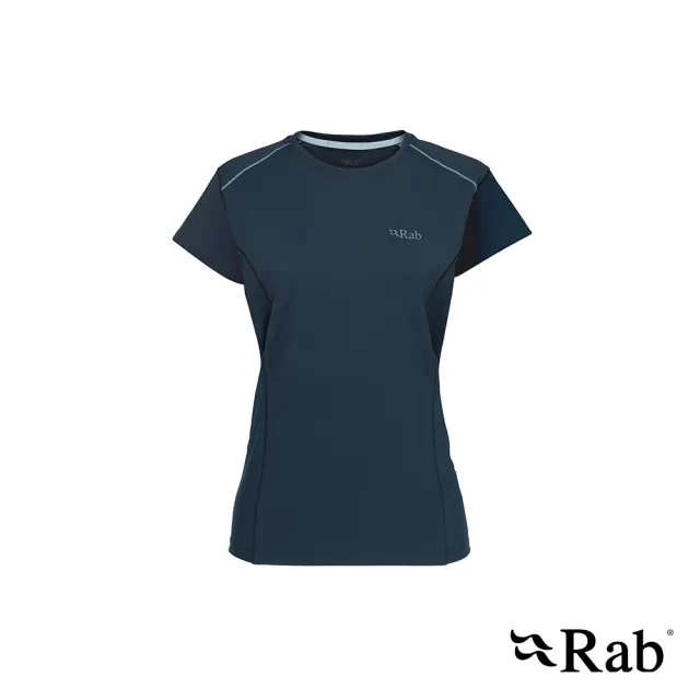 【RAB】Force Tee Wmns 圓領短袖透氣排汗衣 女款 暴風藍 #QBL06