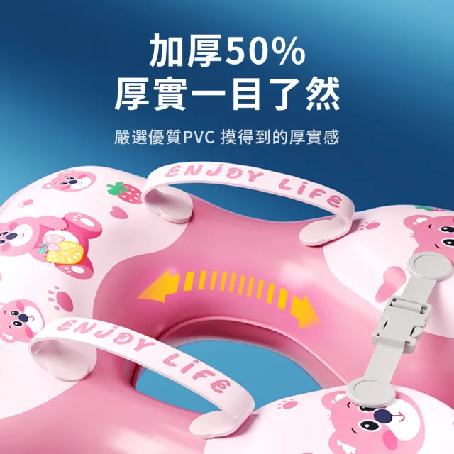 【Friyu】按壓式充氣卡通兒童泳圈 防側翻寶寶腋下游泳圈 戲水浮圈 游泳趴圈(免打氣 快速充氣)