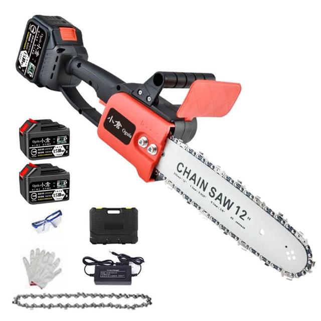 【Ogula 小倉】12寸無刷電鏈鋸（十五節兩電）充電式單手鋸(BSMI認證電池/伐木鋸/鏈鋸機/電鋸)
