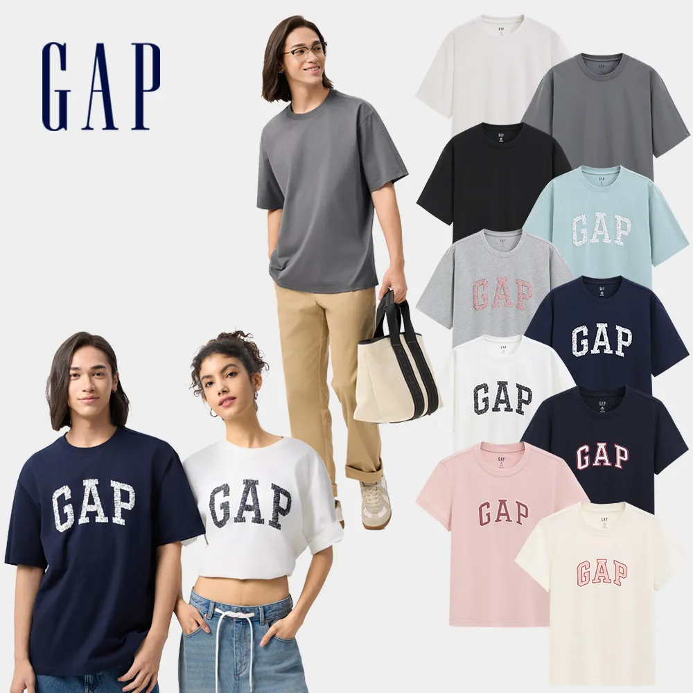 【GAP】男女裝 Logo純棉印花圓領短袖T恤-多款任選(724909&727460&724960)