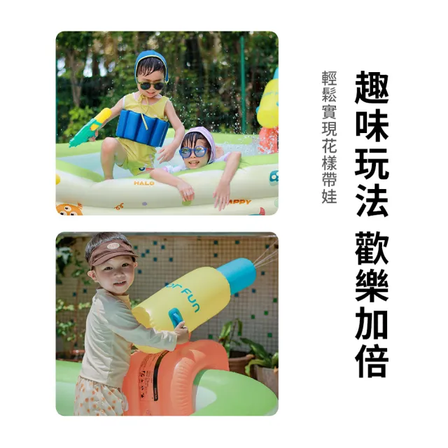 【Friyu】怪獸主題三層加大加厚充氣泳池 1.5米兒童戲水池 家庭庭院游泳池 游泳池(夏季玩水必備)