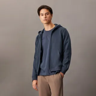 【Calvin Klein】官方旗艦館 CK 基本款連帽運動外套 _藍色