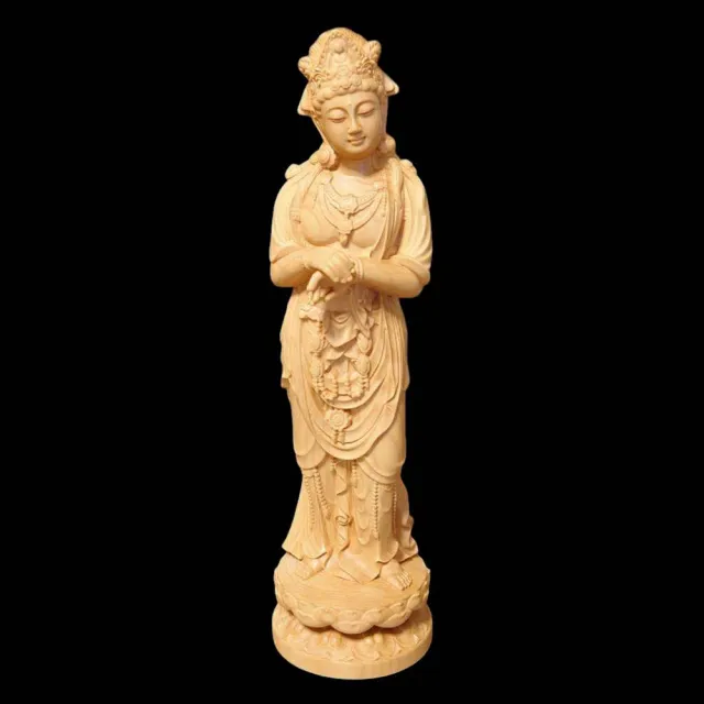【桃花源創意工坊】唐式觀音木雕擺飾實木雕刻(木雕)