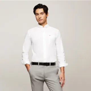 【Tommy Hilfiger】官方旗艦館 彈性長袖牛津襯衫 _裸色