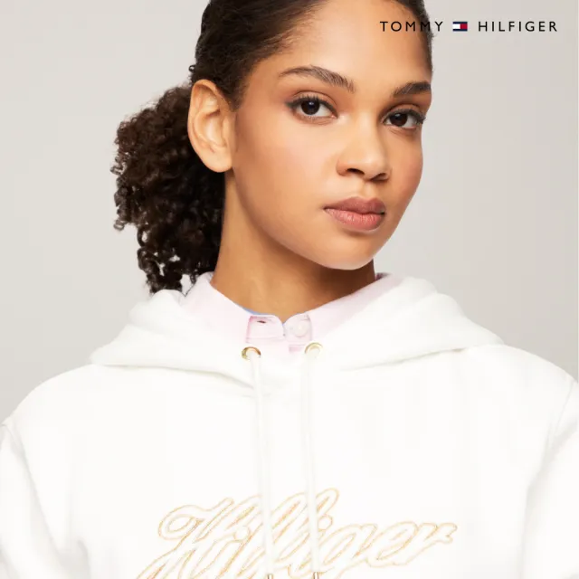 【TOMMY HILFIGER】官方旗艦館 金屬 Hilfiger 連帽衫 _白色