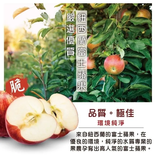 【WANG 蔬果】紐西蘭富士蘋果8顆x1盒(180g/顆_禮盒組)