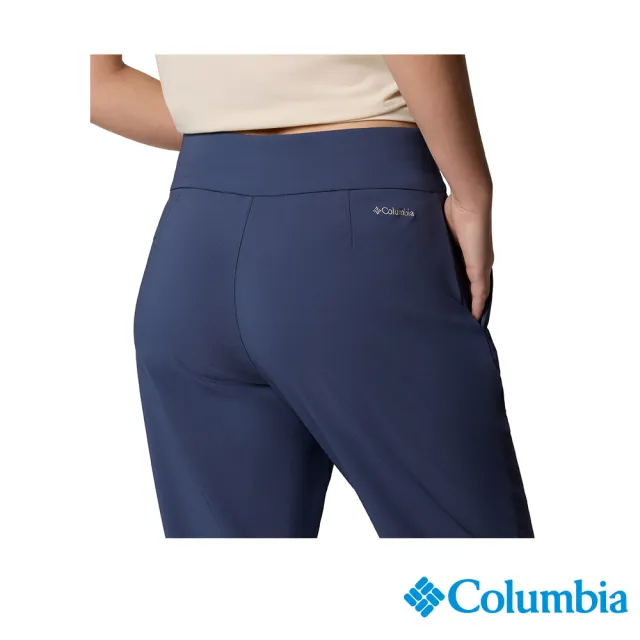 【Columbia 哥倫比亞】女款-防曬UPF50防潑長褲-深藍(UAR36830NY/JS)
