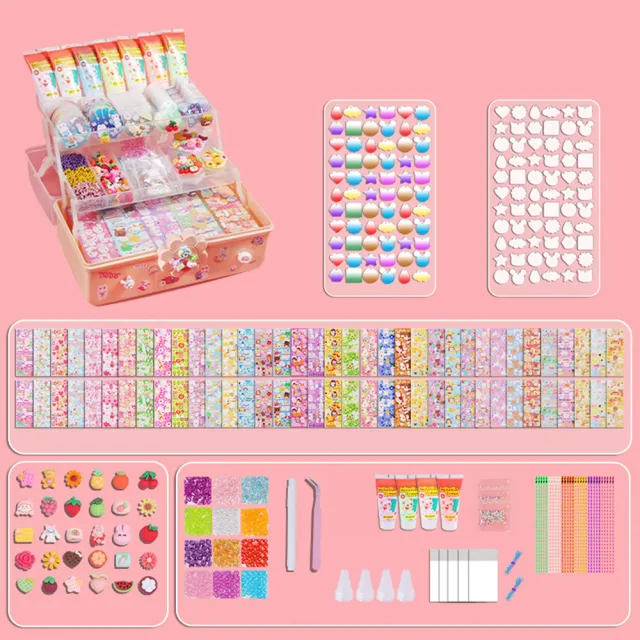 Nil】雙11 奶油膠咕卡貼紙套裝女童手工DIY玩具材料咕卡盤547件咕卡套裝