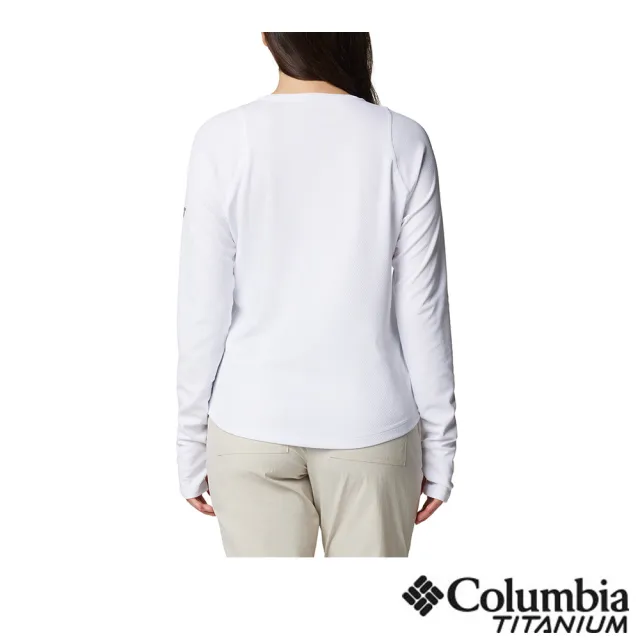 【Columbia 哥倫比亞】女款-超防曬UPF50快排長袖上衣-白色(UAR26910WT/JS)