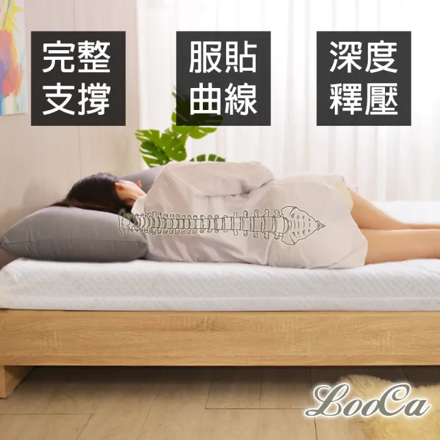 【LooCa】雙人5尺 天絲8cm記憶床墊150x188cm｜宿舍床墊推薦