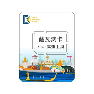 【DJB SIM】薩瓦滴卡-泰國網卡10天50GB高速 網內通話免費(免實名登記)