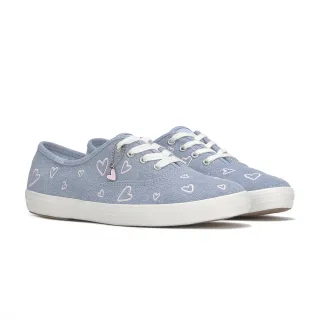 【Keds】CHAMPION DENIM HEART EMBROIDERY 經典水洗丹寧滿版愛心鞋(WF68341)