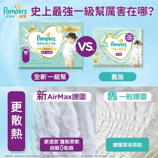 【幫寶適】一級幫 極上守護 散熱拉拉褲 XXL 24片 嬰兒褲型紙尿褲/尿布(特有氣感腰圍速乾不悶濕)