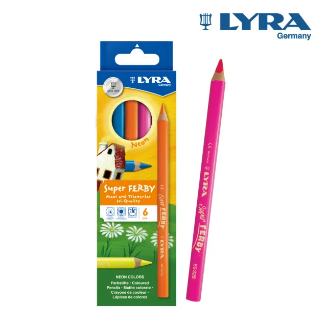 【德國LYRA】三角霓虹彩色鉛筆(6色 油性色鉛筆 霓虹色 三角筆)