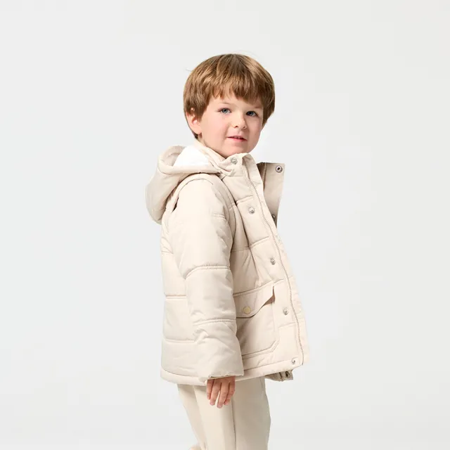 【奇哥官方旗艦】CHIC BASICS系列 男女童裝 鋪棉兩穿外套-撥水功能 1-8歲(長袖外套 連帽外套 厚外套 背心)