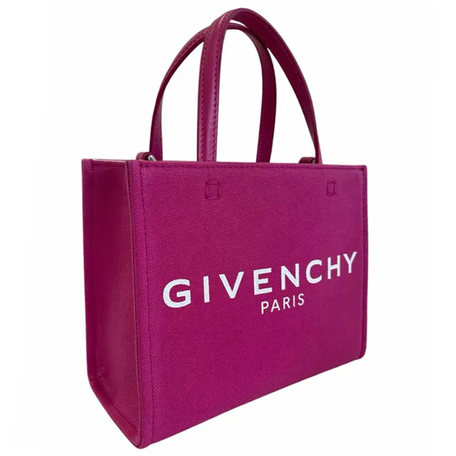 【GIVENCHY 紀梵希】.G-Tote 字母印花帆布手提斜背包(粉色)