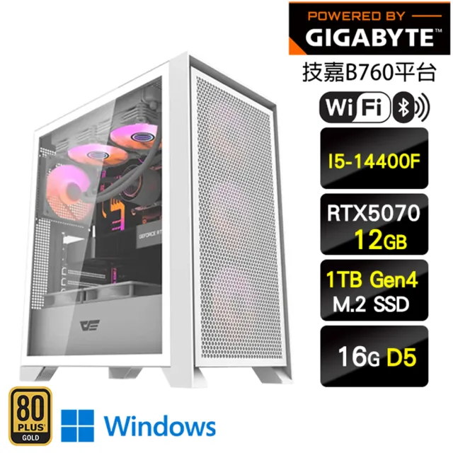【技嘉平台】i5十核GeForce RTX 5070 Win11{荒野獵人W}AORUS電競機(I5-14400F/B760/16G D5/1TB/WIFI)