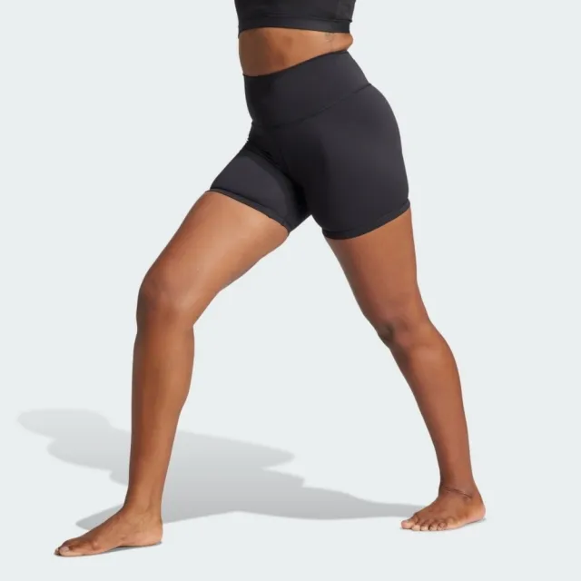 【adidas 愛迪達】All Me 5inch L 女 緊身/內搭褲 5吋短版緊身褲 瑜伽 黑 亞版(IL7325)