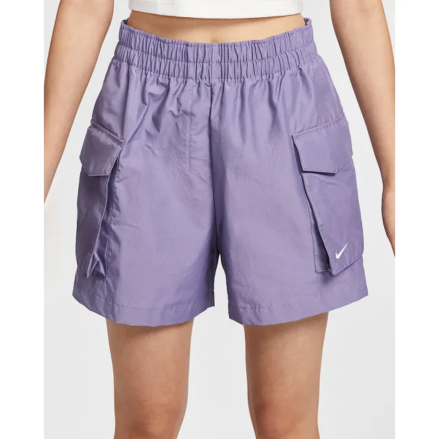 【NIKE 耐吉】短褲 運動 休閒 高腰 寬鬆 女 AS W NSW ESSNTL WVN HR 5” CRGO 紫色(HM6983527)