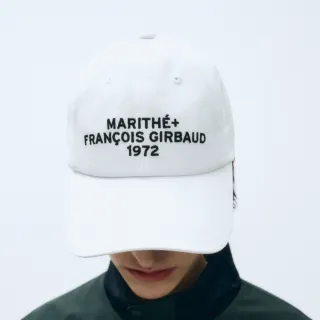 【MARITHE FRANCOIS GIRBAUD】官方旗艦 字母標誌LOGO棒球帽 MFG 刺繡 中性 運動帽(暖白色)