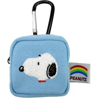 【小禮堂】雙11 Snoopy 史努比 方形登山扣收納包 側臉款(平輸品)