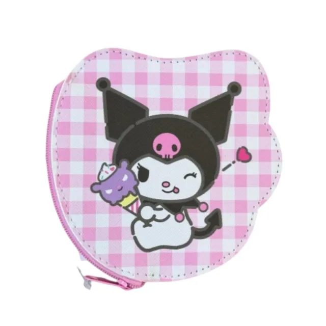 【小禮堂】雙11 Sanrio 三麗鷗 酷洛米 皮質拉鍊零錢袋 冰淇淋款(平輸品)