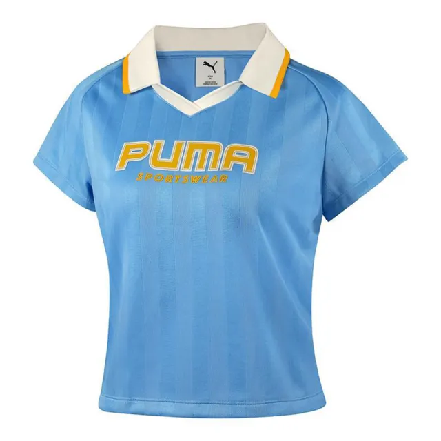 【PUMA】短袖上衣 女 POLO衫 短版 亞規 BTG 藍 63172657(S2360)