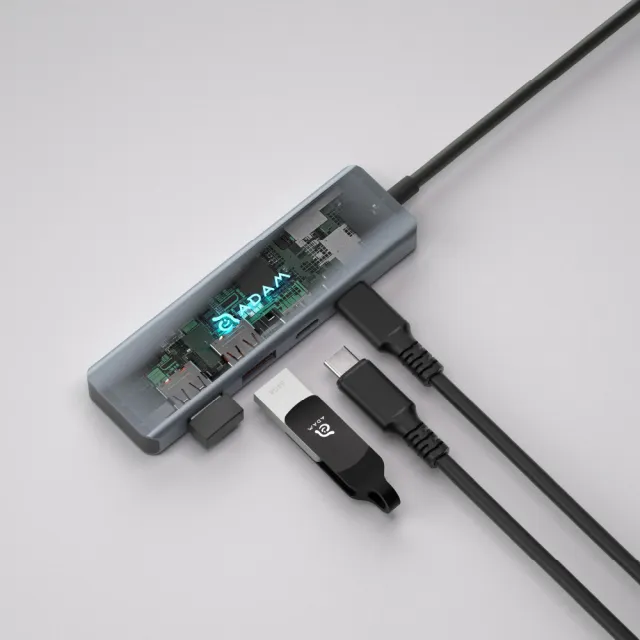 【ADAM 亞果元素】Hub A04 USB-C Gen2 四合一高速資料傳輸集線器(最輕巧高速的資料傳輸)