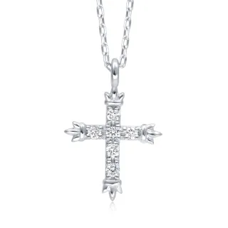 【點睛品】Daily Luxe 18K金十字架鑽石項鍊